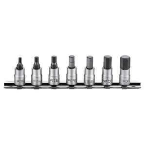 7PC 1/4″DR. HEX SOCKET BIT SET 1/8″-3/8″ (32MML)