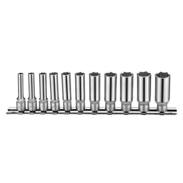 11PC 1/4"DR. DEEP SOCKET SET 6PT 4-14MM (50MML)