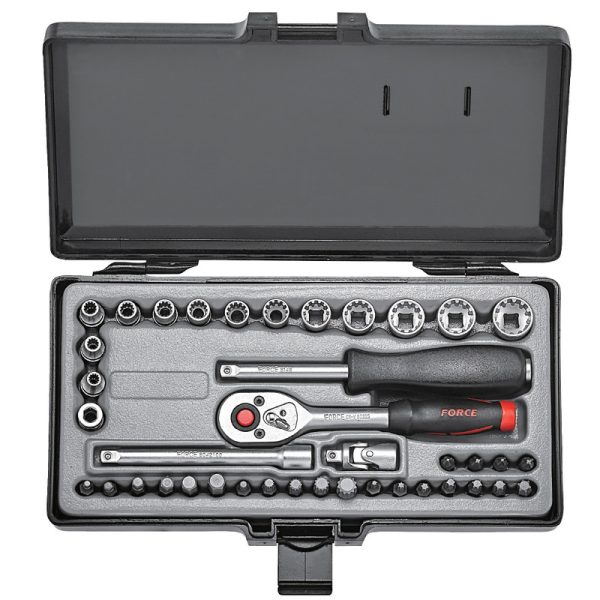 40PC 1/4"DR. SPLINE SOCKET COMBINATION SET 4-14MM