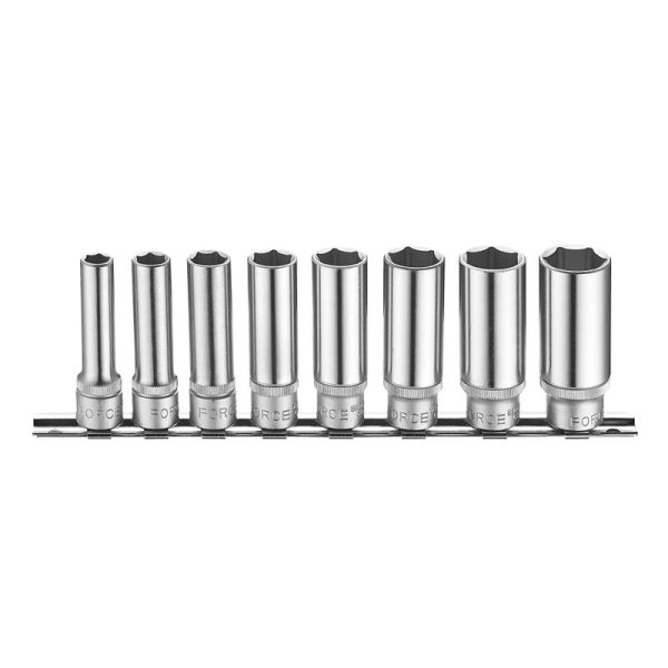 8PC 3/8"DR. 6PT FLANK DEEP SOCKET SET 8-19MM (63MML)