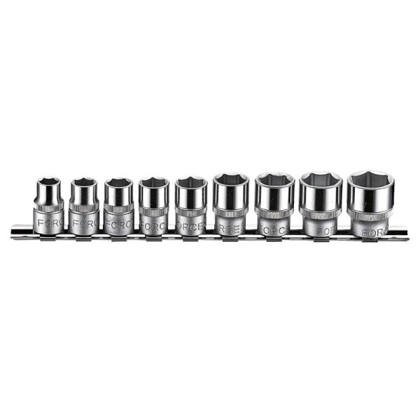 9PC 3/8"DR. 6PT FLANK SOCKET SET 9-19MM