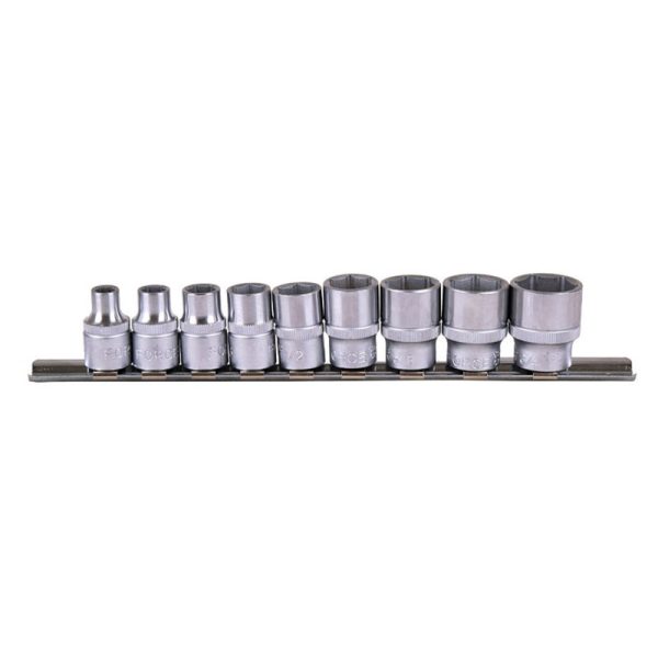 9PC 3/8"DR. 6PT. FLANK SOCKET SET (SAE) 1/4"-3/4"