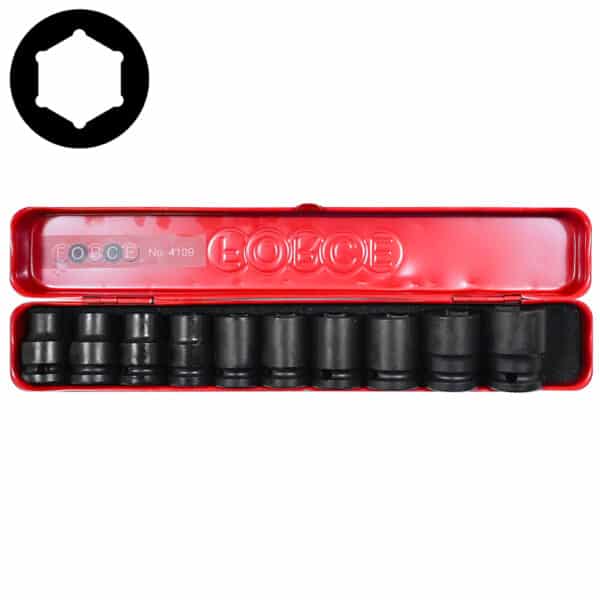 10PC 1/2"DR. 6PT. FLANK IMPACT SOCKET SET (11-24MM)