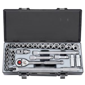 32PC 1/2″DR. 6PT SOCKET COMBINATION SET (8-32MM)