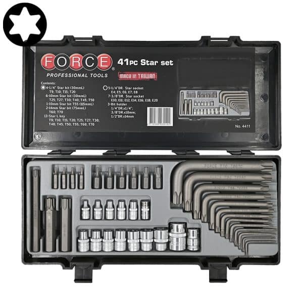 41PCS 1/4" & 3/8" & 1/2" DR. BIT SET