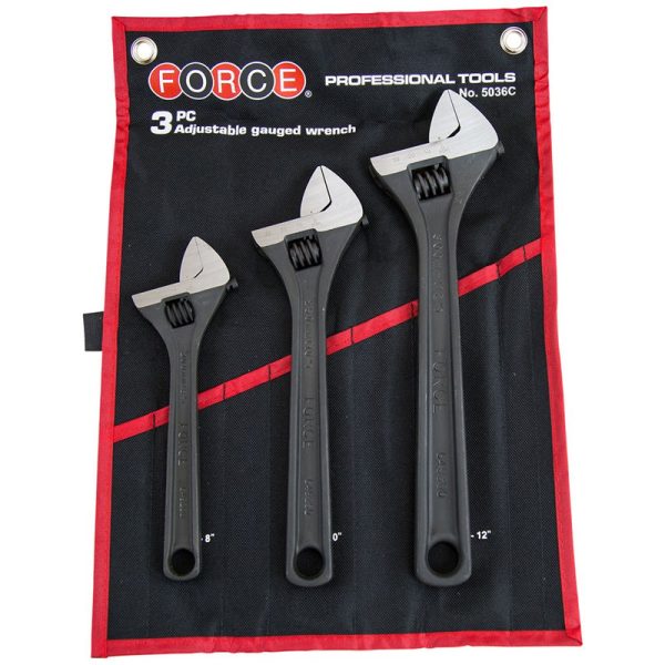 3PC ADJUSTABLE WRENCH SET (CLOTH BAG)