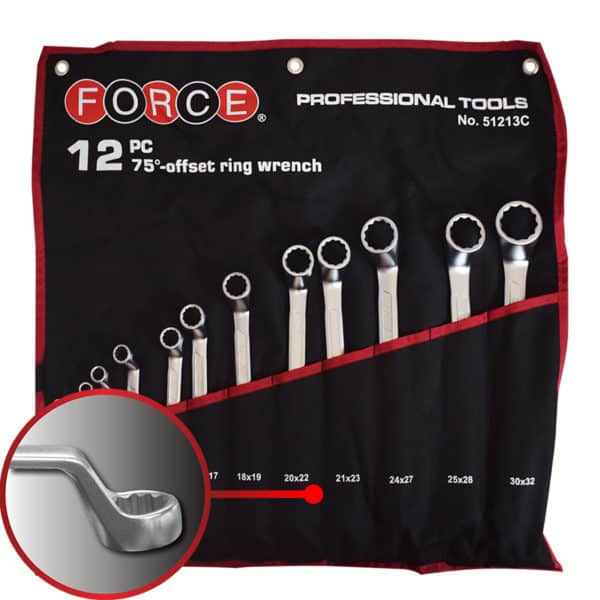 12PC 75' OFFSET RING WRENCH SET (6X7-30X32MM)