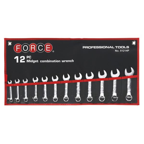12PC MIDGET COMBINATION WRENCH SET (8-19MM)
