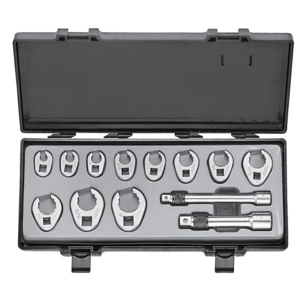 13PC CROWFOOT FLARE NUT WRENCH SET 3/8"DR.(3/8"-7/8") 1/2"DR.(15/16";1")
