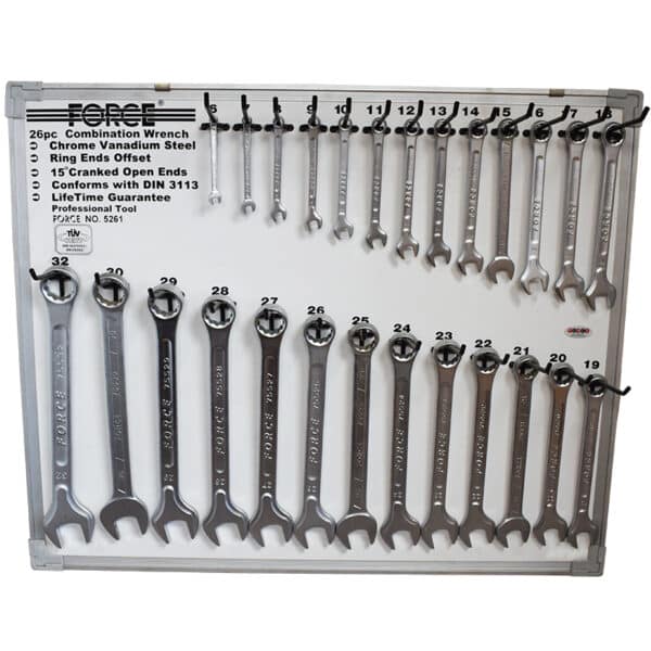 26PC COMBINATION WRENCH SET (6-32MM) (BOARD)