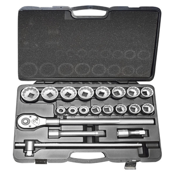 20PCs 3/4"dr 12PT Socket Set 7/8"-2"