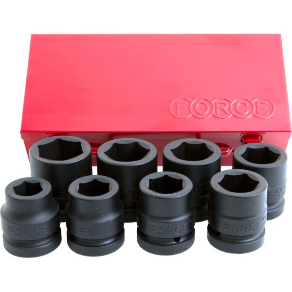 8PC 1"DR. 6PT. FLANK IMPACT SOCKET SET 24-41MM