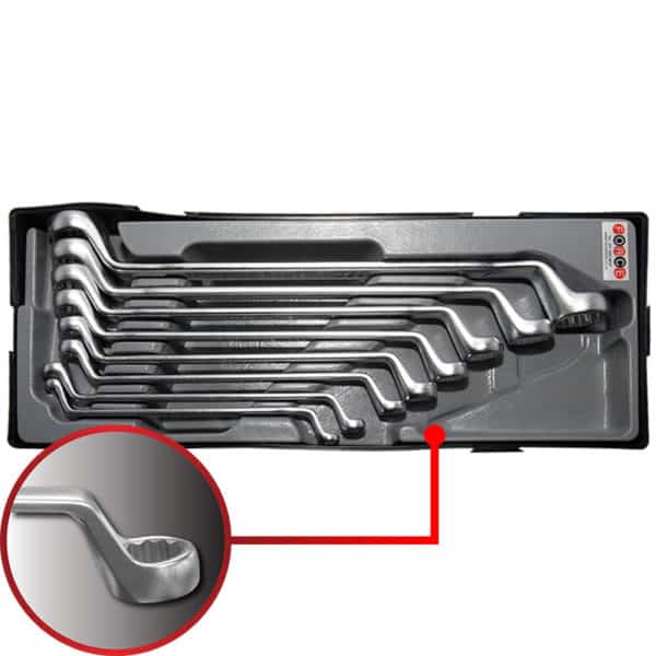 8PC 75' Offset Ring Wrench Set