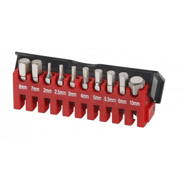 10PC 1/4" HEX BIT SET 2-10MM 25MML