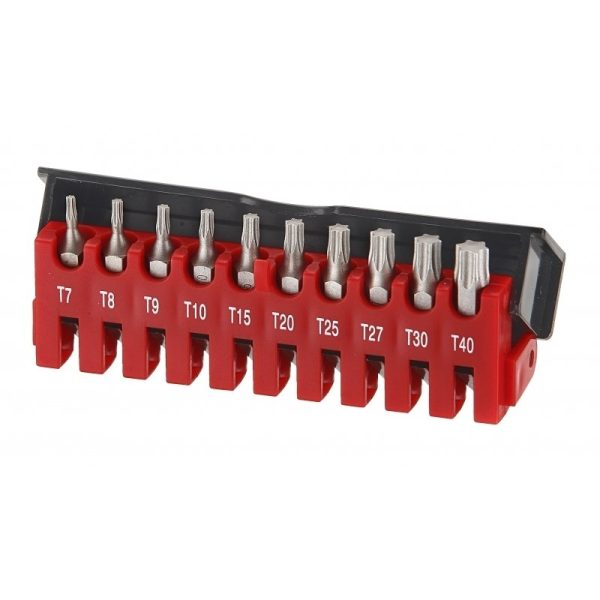 10PC 1/4" STAR TAMPERPROOF BIT SET T-7H TO T-40H 250MML