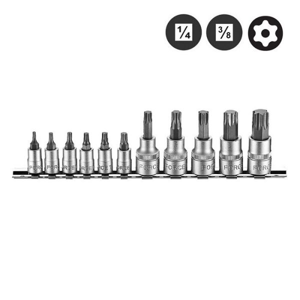 11PC 1/4" & 3/8" STAR TAMPERPROOF SOCKET BIT SET