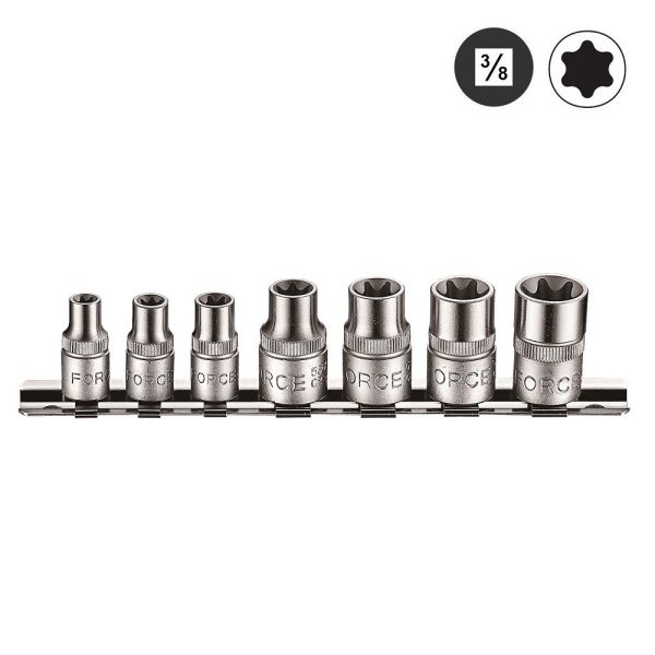 7PC STAR SOCKET SET 1/4"DR.(E6-E8) 3/8"DR.(E10-E16)