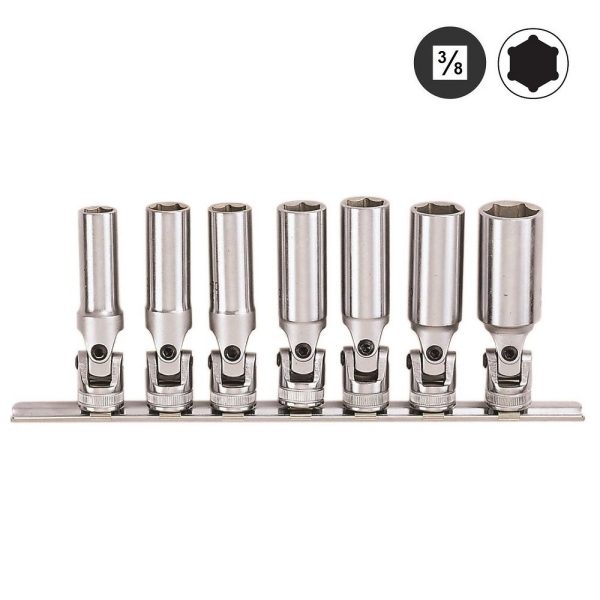 7PC 3/8"DR. UNIVERSAL DEEP SOCKET SET (3/8"-3/4") (85MML)