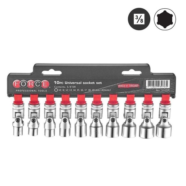10PC 3/8"DR. UNIVERSAL SOCKET SET (10-19MM) (42MML)