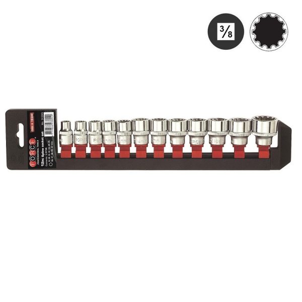 12PC 3/8"'DR. SPLINE SOCKET SET (8-22MM)