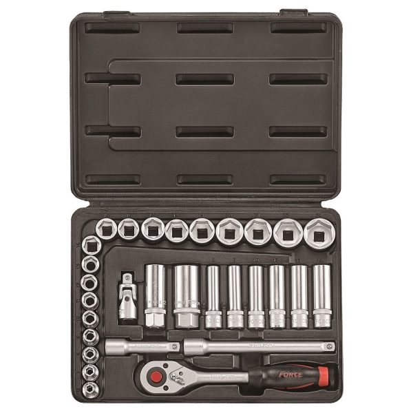 30PC 3/8"DR. 6PT. FLANK SOCKET COMBINATION SET (6-24MM)