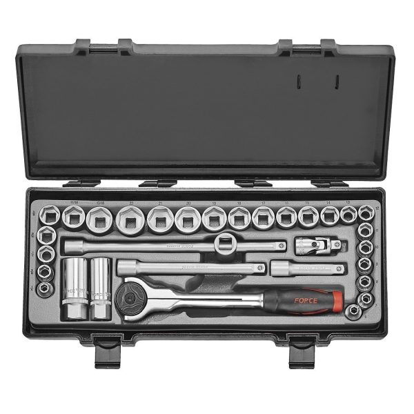 32PC 3/8"DR. 6PT. FLANK SOCKET COMBINATION SET (6-22MM) (1/4"-13/16") 72TEETH