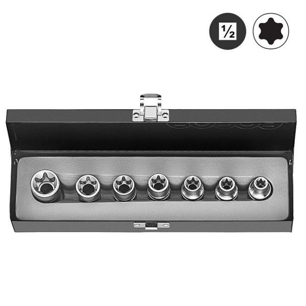 7PC 1/2"DR. STAR SOCKET SET (E10-E24)