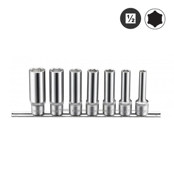 7PC 1/2"DR. 6PT DEEP SOCKET SET 8-19MM 77MML