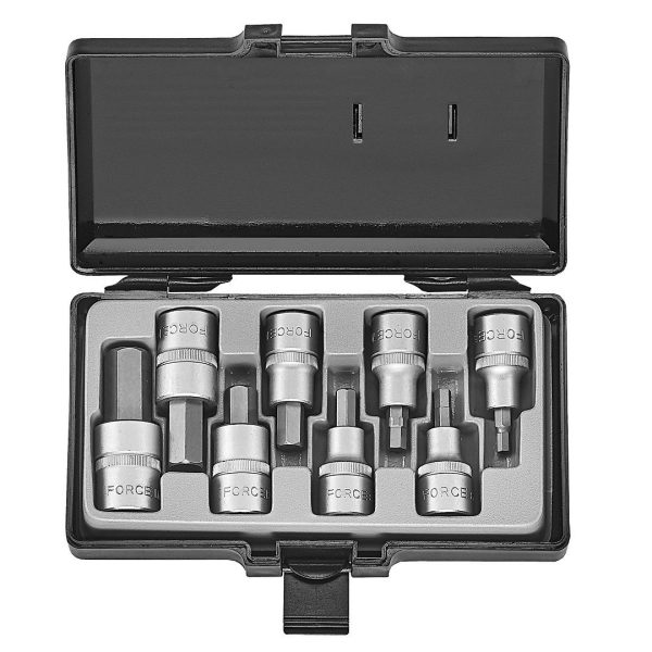 8PC 1/2"DR. HEX SOCKET BIT (5/32"-5/8")