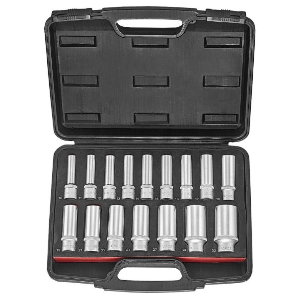 16PC 1/2"DR. 6PT. DEEP SOCKET SET 10-32MM 77MML