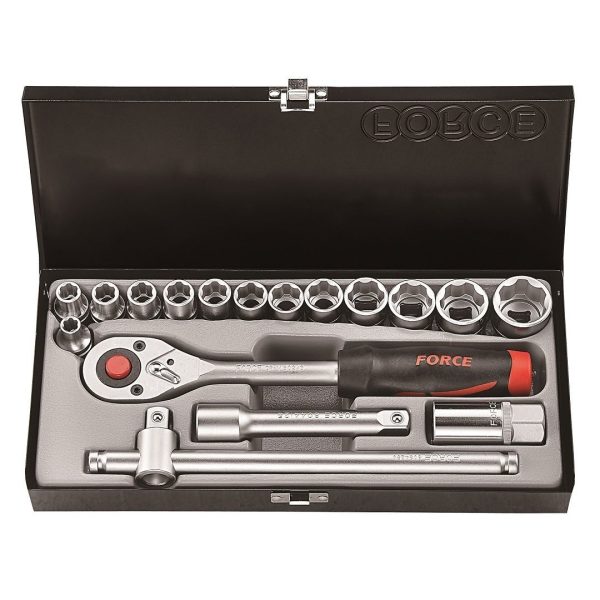17PC 1/2"DR. SF. SOCKET COMBINATION SET (5/16"-1")