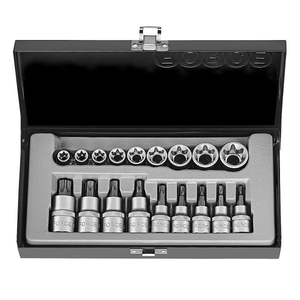 18PC 3/8" & 1/2" DR. STAR SOCKET SET (E10-E24) (T20-T60)