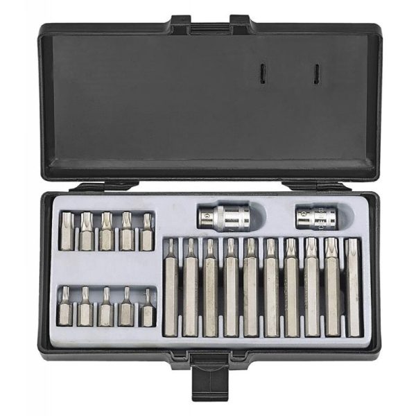 22PC 10MM STAR TAMPERPROOF BIT SET 3/8"DR T10H-T55H
