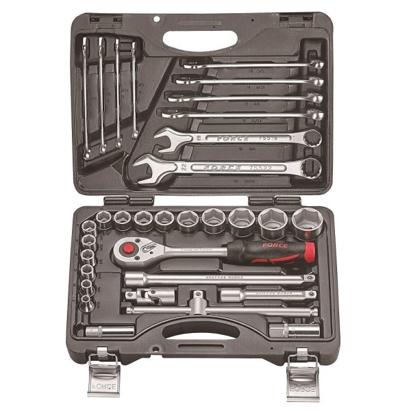 32PC 1/2"DR. 6PT. FLANK SOCKET & COMBINATION WRENCH SET (8-32MM)