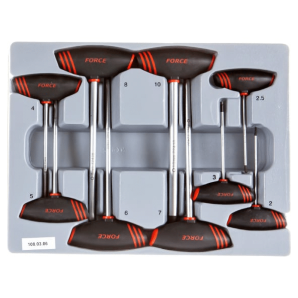 9PC T-HANDLE HEX KEY SET 2-10MM