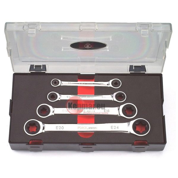 4PC FLAT RATCHET STAR WRENCH SET (E6XE8-E20XE24)