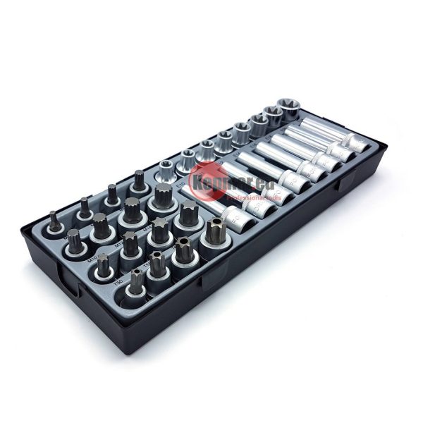 32PC 1/2"DR. STAR & SPLINE SOCKET SET (E10-E24) (T50-T70) (T50H-T70H) (M5-M16)