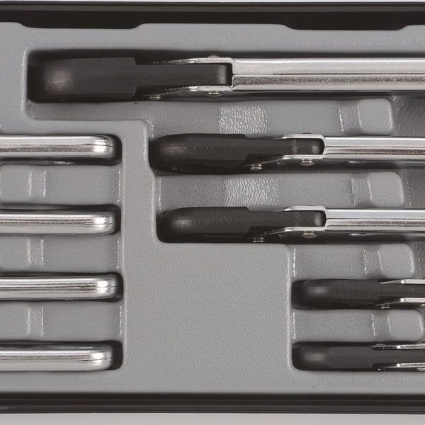 9PC RATCHET FLARE NUT WRENCH SET (8-22MM)