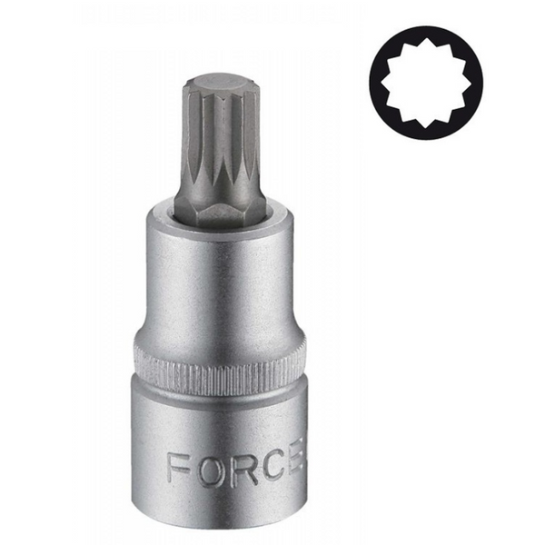 FORCE 3/8"DR. SPLINE SOCKET BIT M8 50MML