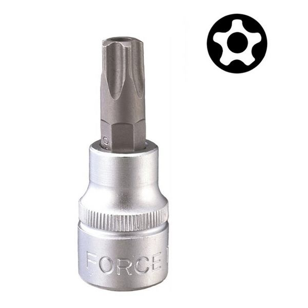 FORCE 3/8"DR. 5-SIDED STAR TAMPERPRROF SOCKET BIT TS45 50MML