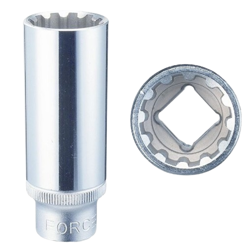 FORCE  3/8" Deep spline socket 16