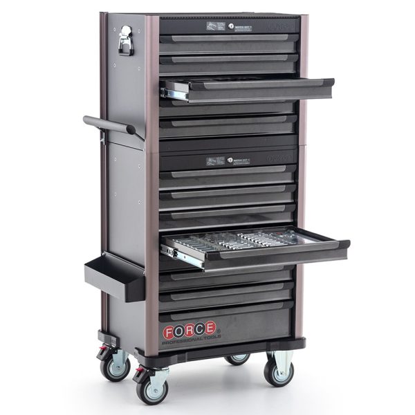 FORCE 8 DRAWER TROLLEY+5 DRAWER CABINET W/562PCS TOOLS (B)