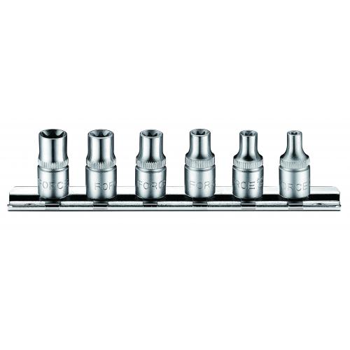 FORCE 6PC 1/4"DR. STAR SOCKET SET E4-E10