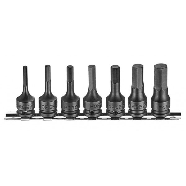 FORCE 7PC 3/8"DR. HEX IMPACT SOCKET BIT (ONE-PIECE) (4-12MM) (52MML)