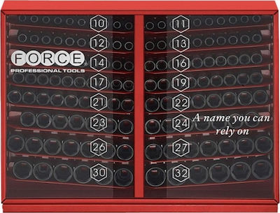 FORCE 145PCS 1/2"DR IMPACT SOCKET WITH SHELF 6PT
