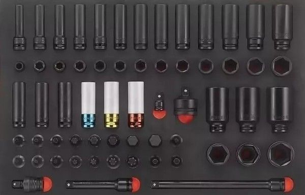 FORCE 61PC 1/2"DR. IMPACT SOCKET AND SOCKET BIT SET (EVA)