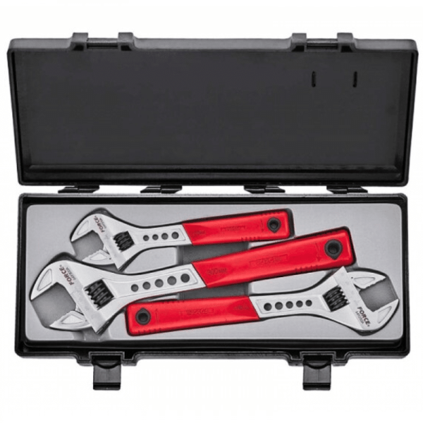 FORCE 3PC ADJUSTABLE GAUGED WRENCH SET