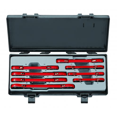FORCE 8PC FLAT RATCHET RING WRENCH SET (6X7-21X22MM)