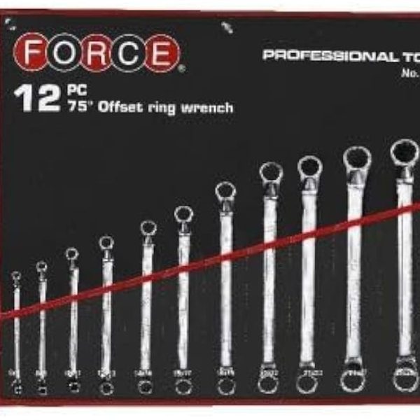 FORCE  12PC 45° OFFSET RING WRENCH SET (6X7-30X32MM)