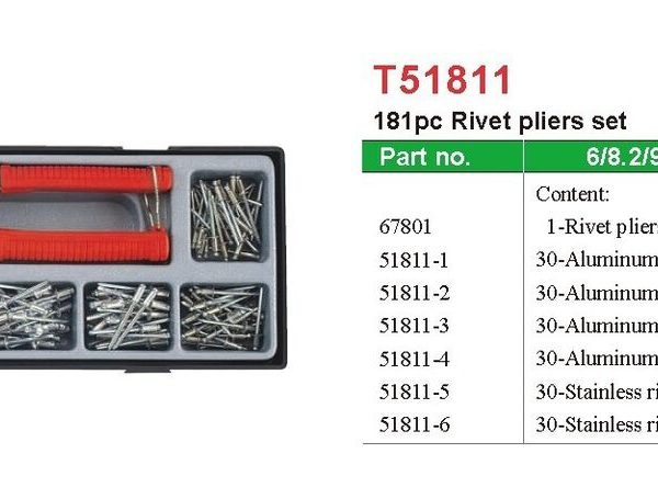 181PC RIVET PLIERS SET